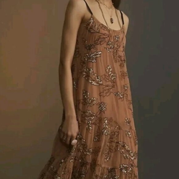 Anthropologie Dresses & Skirts - Anthropologie Dress Size Small Long Maeve Pink and Black